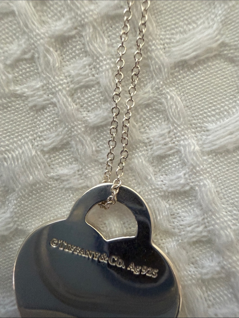 Tiffany & Co. Silver Necklace with Heart Tag Pendant - Picture 4 of 4